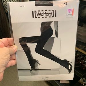 BNIB Wolford luxury sit and fit black tights panty hose underwear size XL